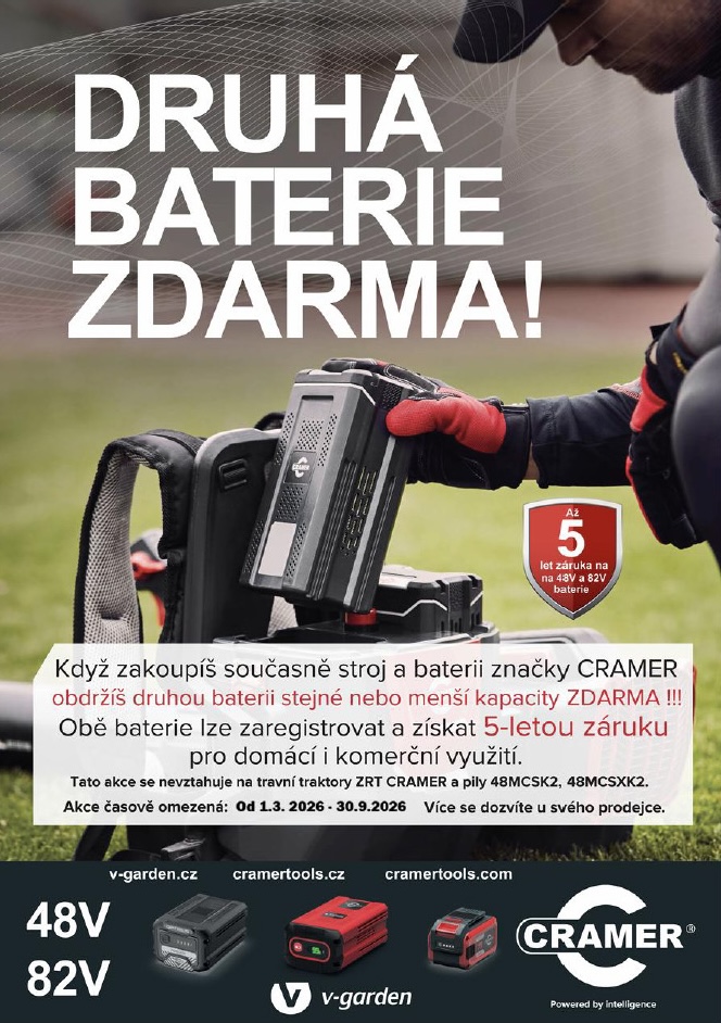 DRUHÁ BATÉRIA ZDARMA – CRAMER 48V / 82V